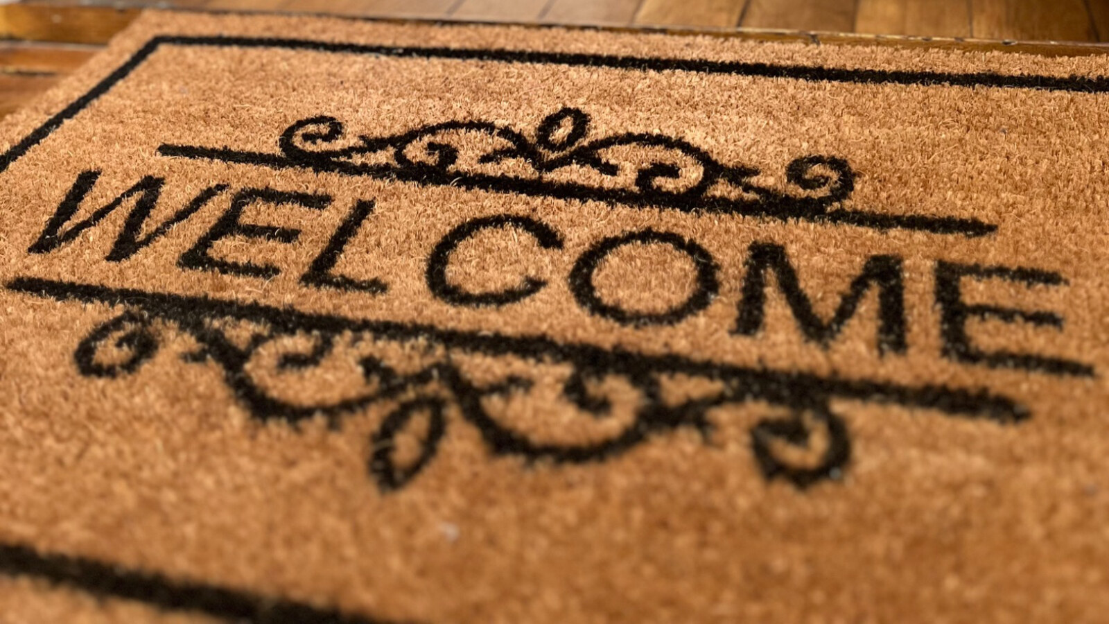 Entree de la maison, tapis de bienvenue